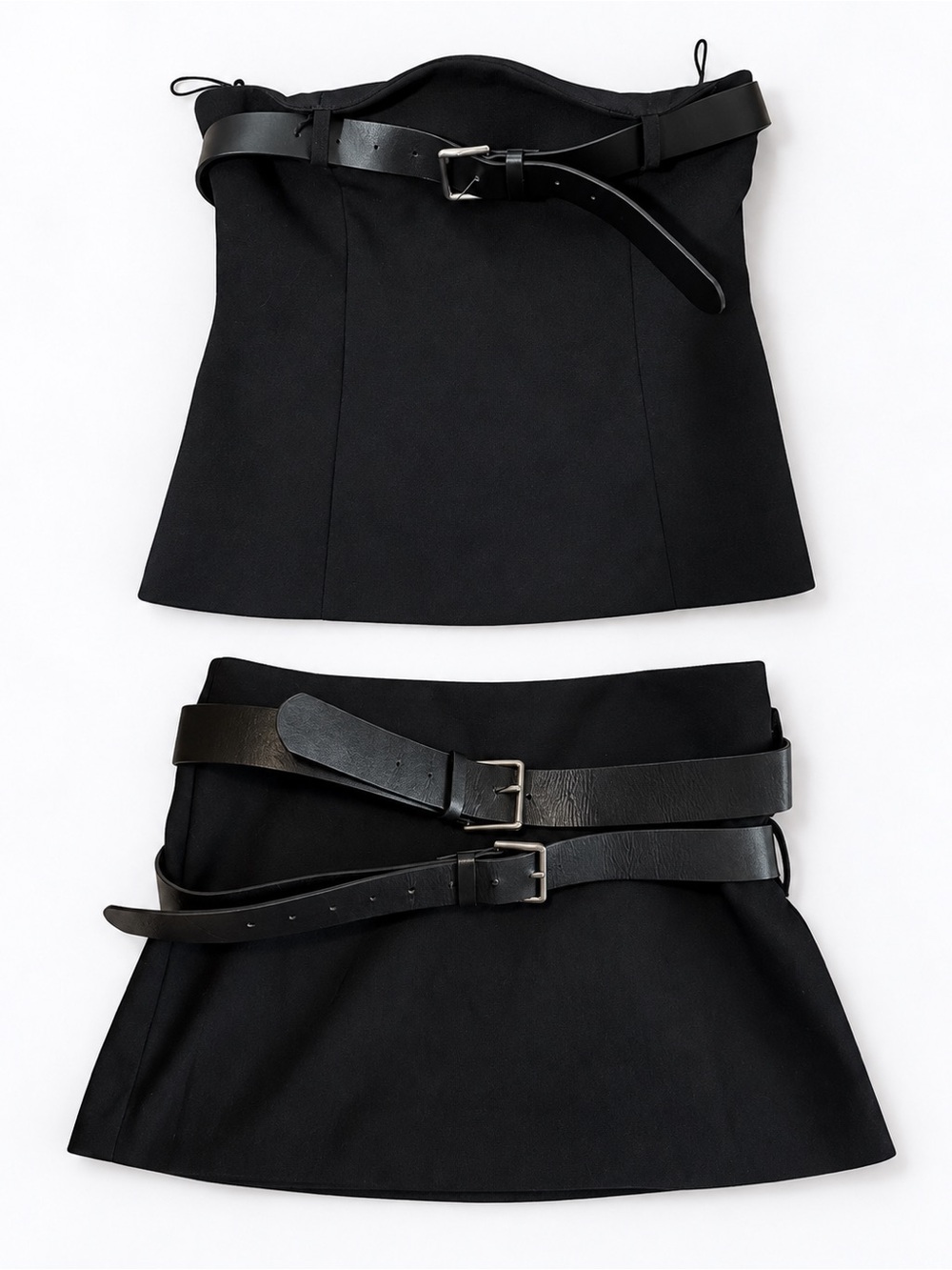 Zara black belted two-piece set